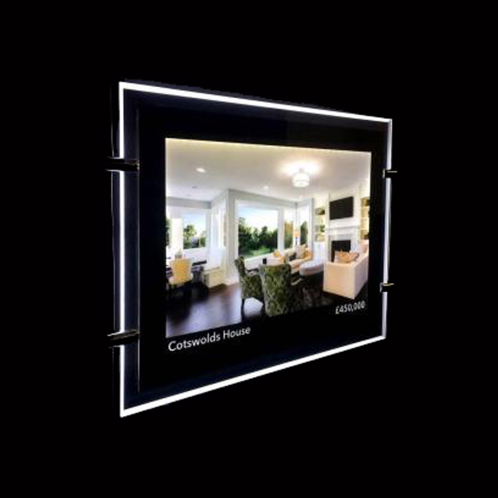 Great brightness slim LED crystal lightbox frame advertising double sided colour matching led square slim light box