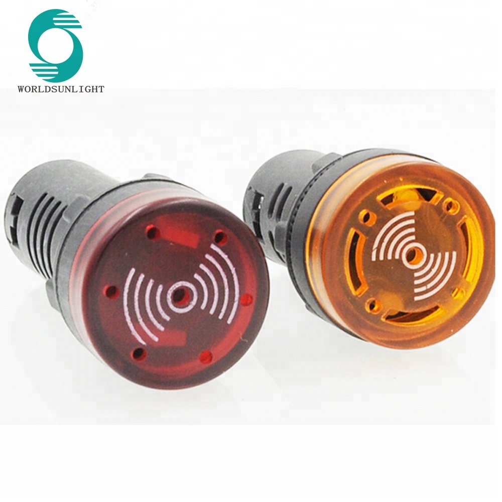 AD16-22SM 22mm 12V 24V 110V 220V colorful indicator flashing led light buzzer,buzzer with light