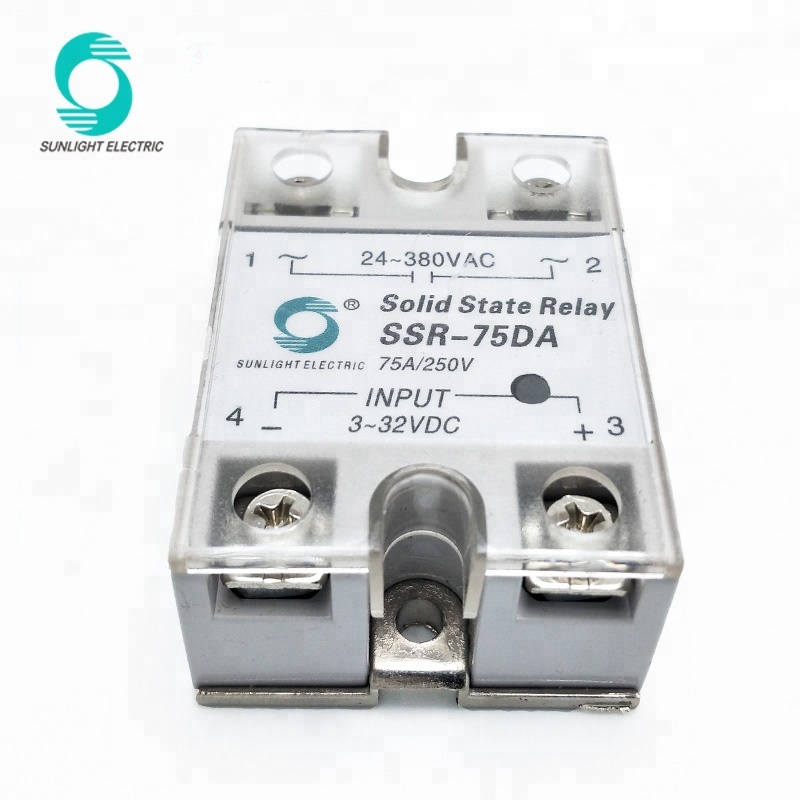 SSR-75DA-H 75A 3-32VDC input 90-480VAC output single phase dc to ac dc-ac ssr solid state relay