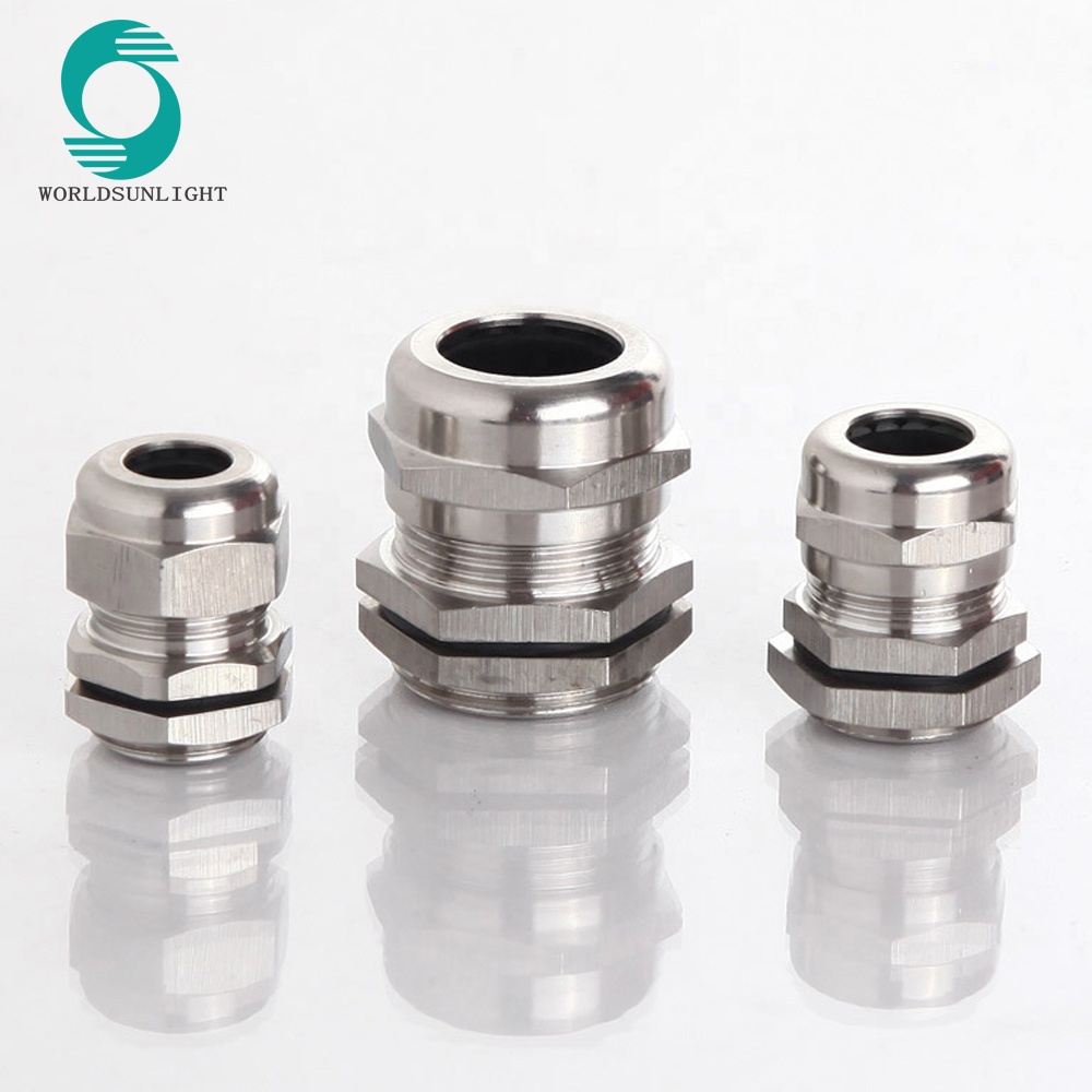 M20 metric thread waterproof nickle plated brass cable gland