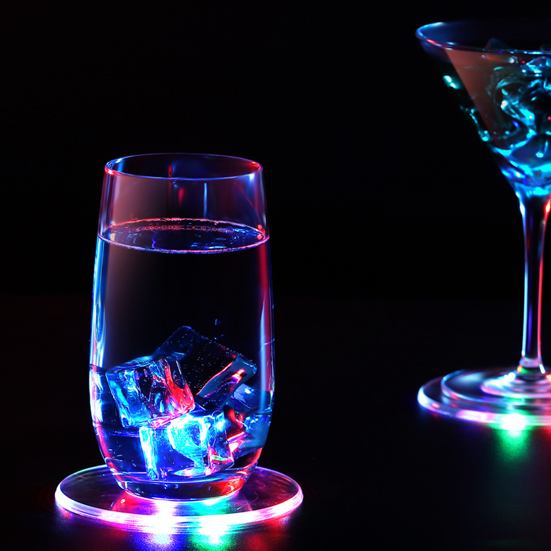 Novelty Acrylic Led Sticker Coaster For Bar Or Party