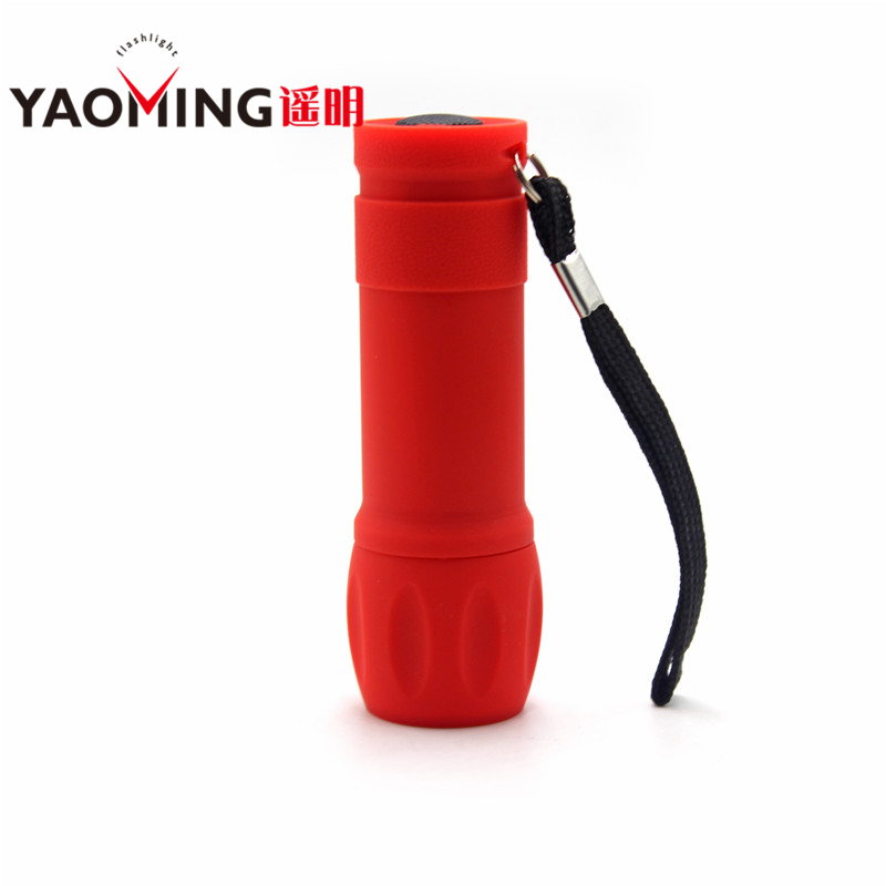 Promotional flashlight with Lanyard Plastic Light 9 LED Cheap Price Flashlight