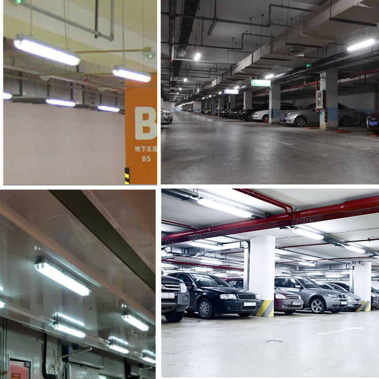 Dali optional 20w/40w/50w ip65 weather proof rechargeable led strip light 3 hours emergency lighting for carparking