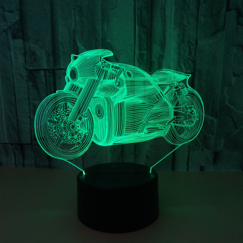 3D Night Light Super Bike Shape Customizable Gift for Rider RGB LED