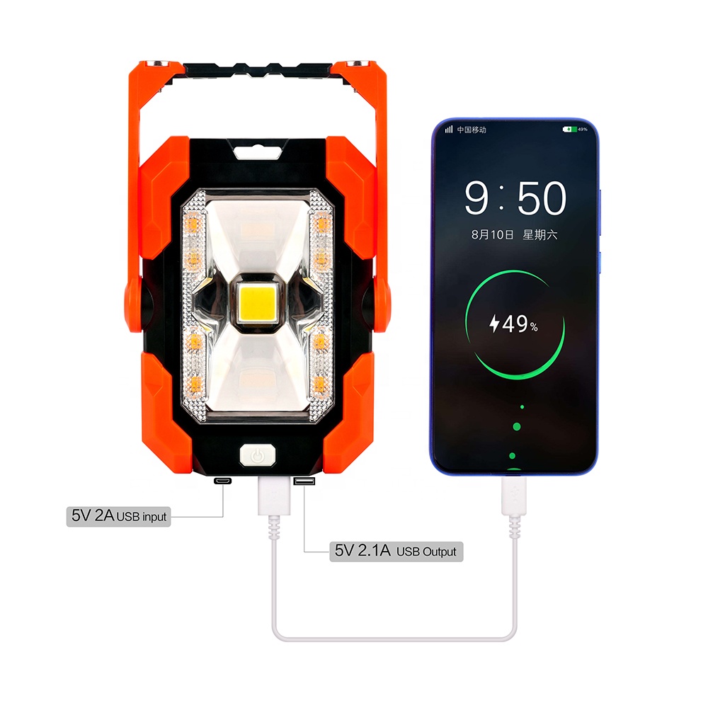 Camping Carabiner USB Charger Emergency Rechargeable Floodlight IP65 Waterproof Outdoor Solar Powered Hand Crank Flashlight