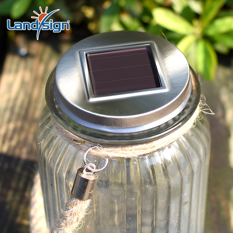 Modern home decor jar solar lamp glass mason jar with rechargeable battery for Home mason jar solar light lids