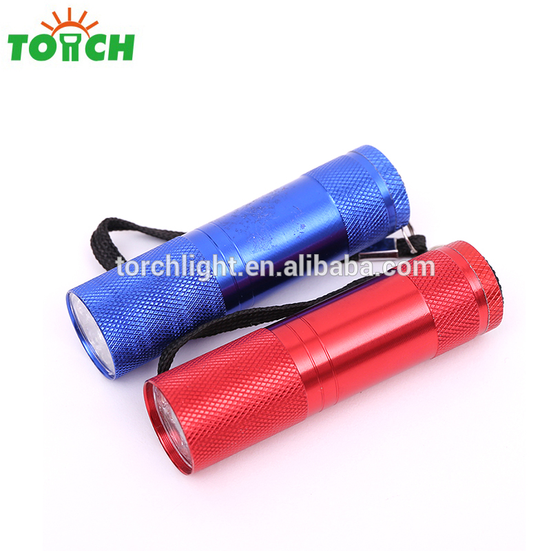 Aluminum Alloy LED Flashlight 9 LED Flashlight Mini Torch for Promotional Gift