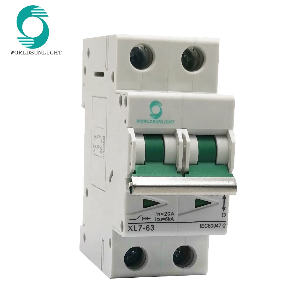 CE 1P 2P 3P 4P 6KA 250V 550V 750V 800V 1000V 1200V DC 10A 16A 20A 32A 63A DC miniature circuit breaker MCB for solar pv system