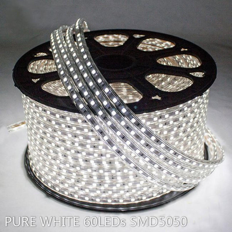 110V 220V 230V 240V Voltage IP65 Waterproof LED Flexible SMD 60leds/M 300leds/5M 5050 LED Strip