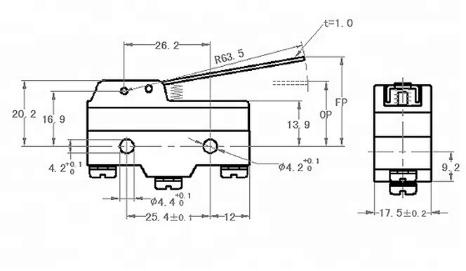 CE approval IP67 Z-15GW-B long hinge lever type 25t85 125V 250V AC 15 amp types of waterproof mini micro switch