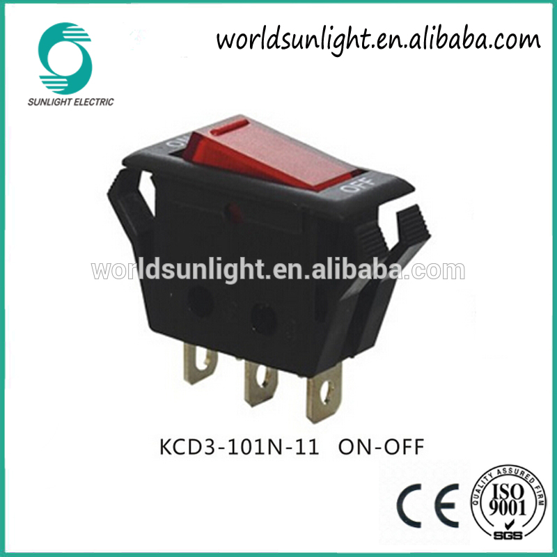 CQC KCD3-101N-5 kcd3 on-off led push button single pole rocker switch