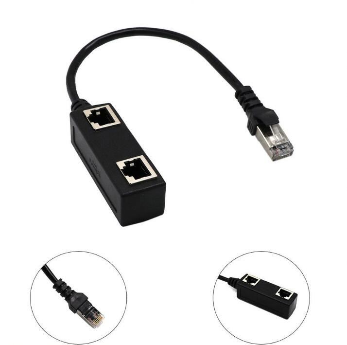 1 to 2 Socket RJ45 LAN Ethernet Network Splitter Extender Adapter Cable