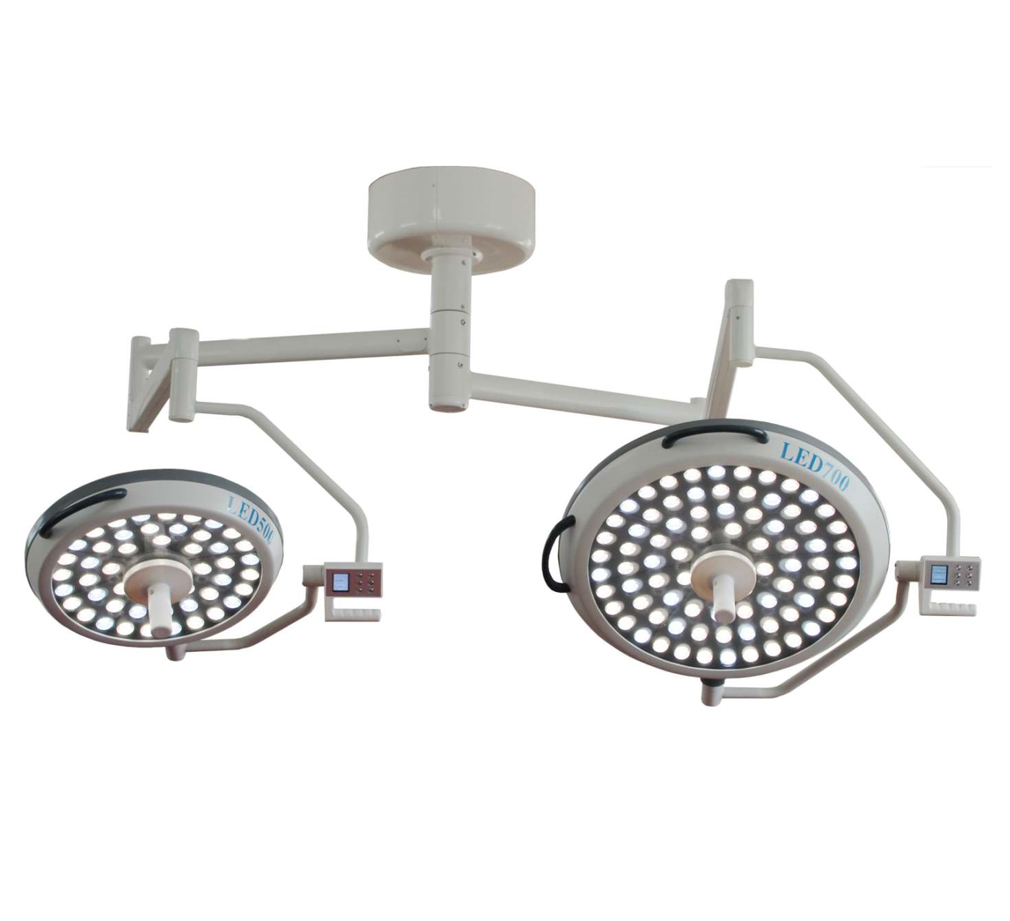 Double dome ceiling mount LED surgical shadowless operation room lamp