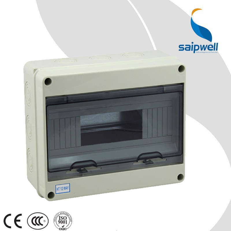 SAIPWELL 250*195*90mm Outdoor 12 way Power Distribution Box ABS Enclosures PC Cover Waterproof Distribution Box Air Switch Box