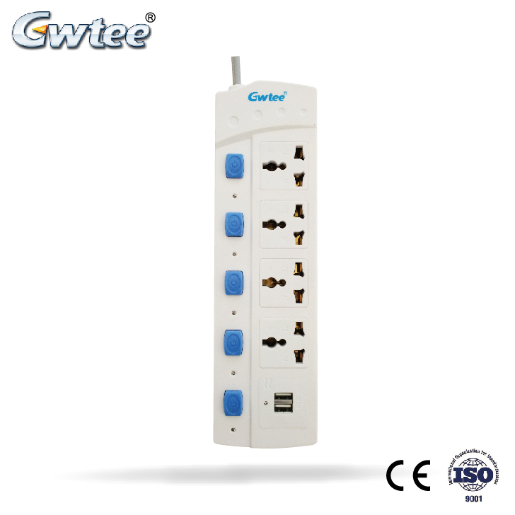 4 outlets Electrical Standard grounding Use Multi extension socket plug with usb port