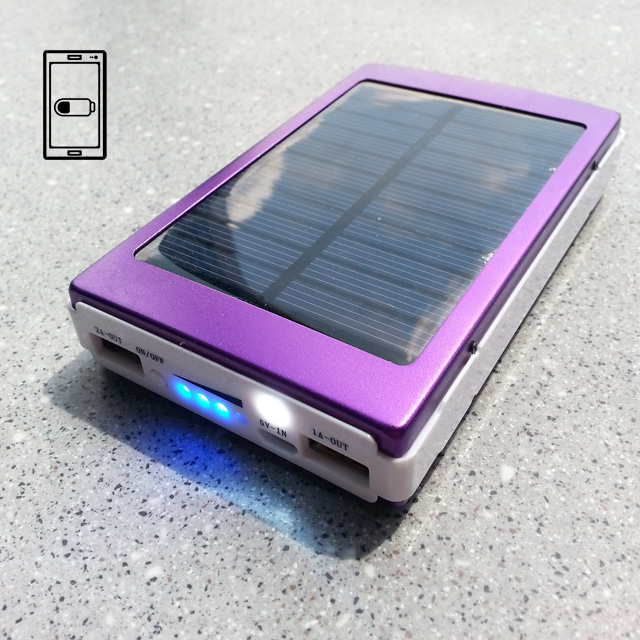 Universal outdoor flashlight solar power charger 10000mah for iPhone