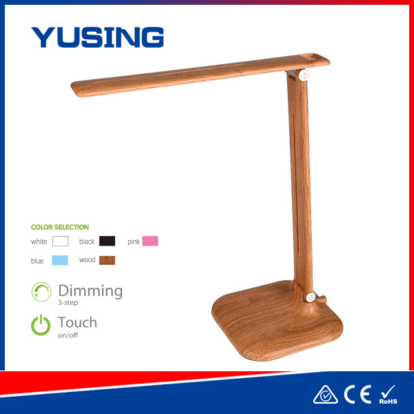 Dimmable Wood Housing LED Desk Lamp,  ABS Folding 9W Desk LED Light, Modern Office LED Desk Light