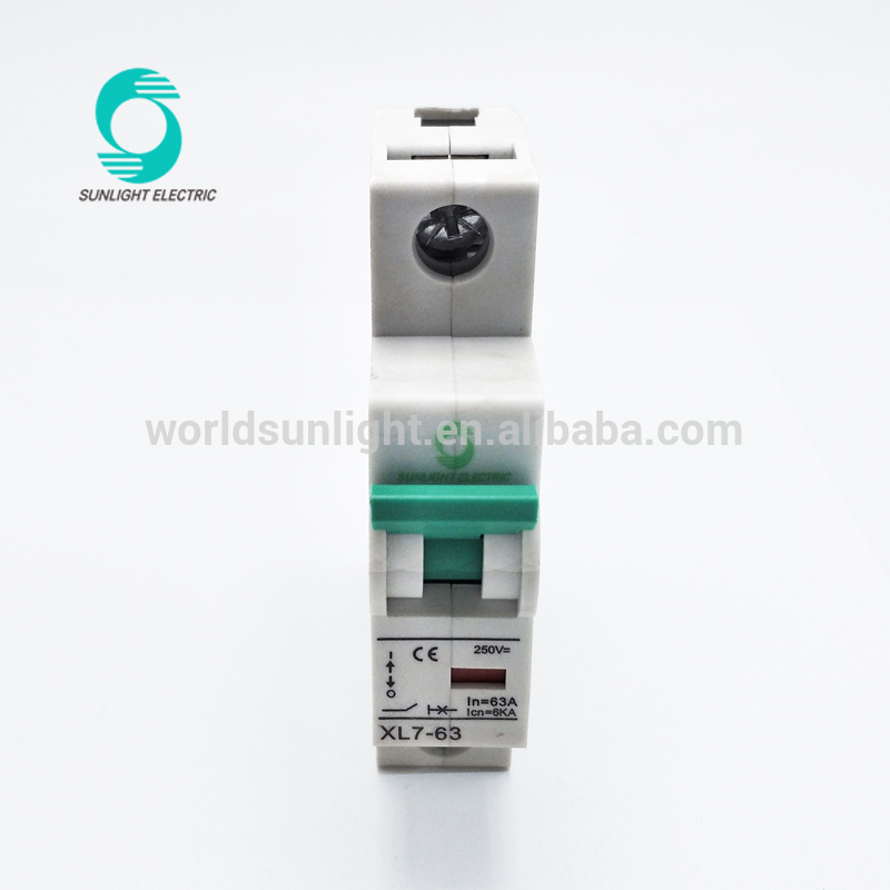 Solar system Non-polarity DIN RAIL 1 pole 20 amp 250VDC mini dc circuit breaker mcb