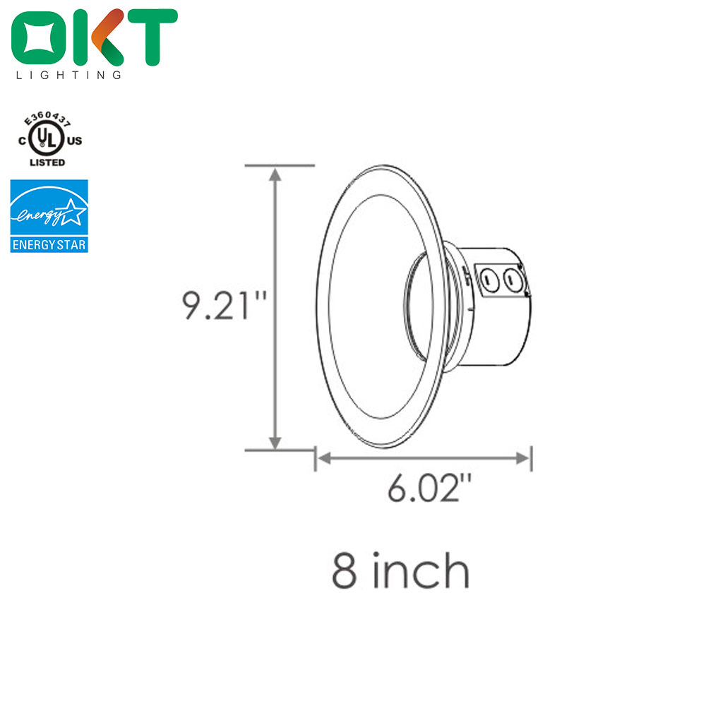 8 inch commercial recessed led light