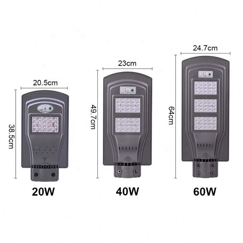 Outdoor high brightness IP67 waterproof 20w 40w 60w solar street led lighting