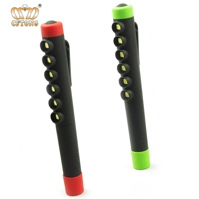 Pocket Clip AAA Battery Powered Utility 6 SMD LED Magnet Pen Light