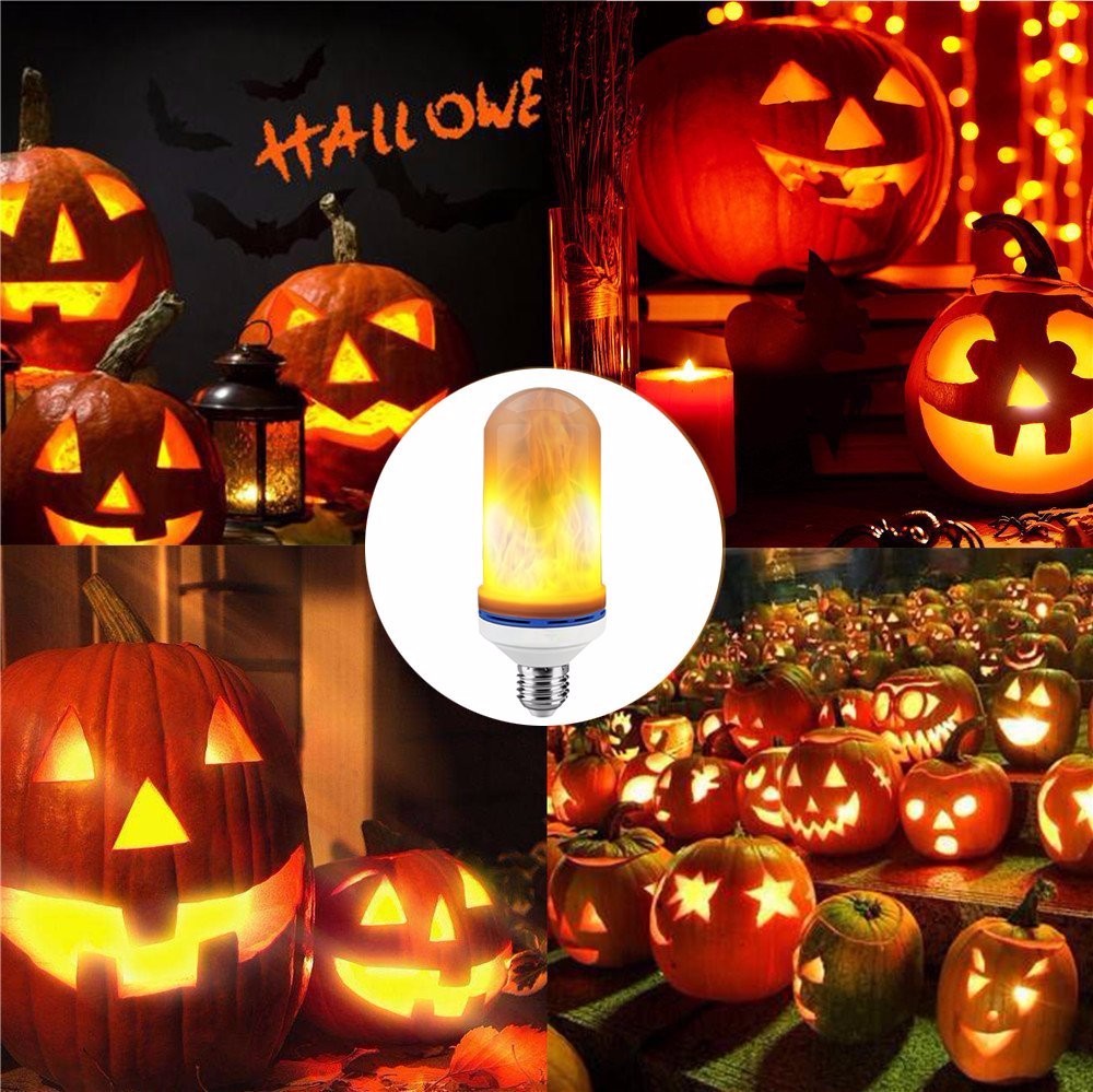 Flame Bulb E27 LED Flame Effect Fire Light Bulbs for Decoration Lighting on Christmas Halloween Holiday Party