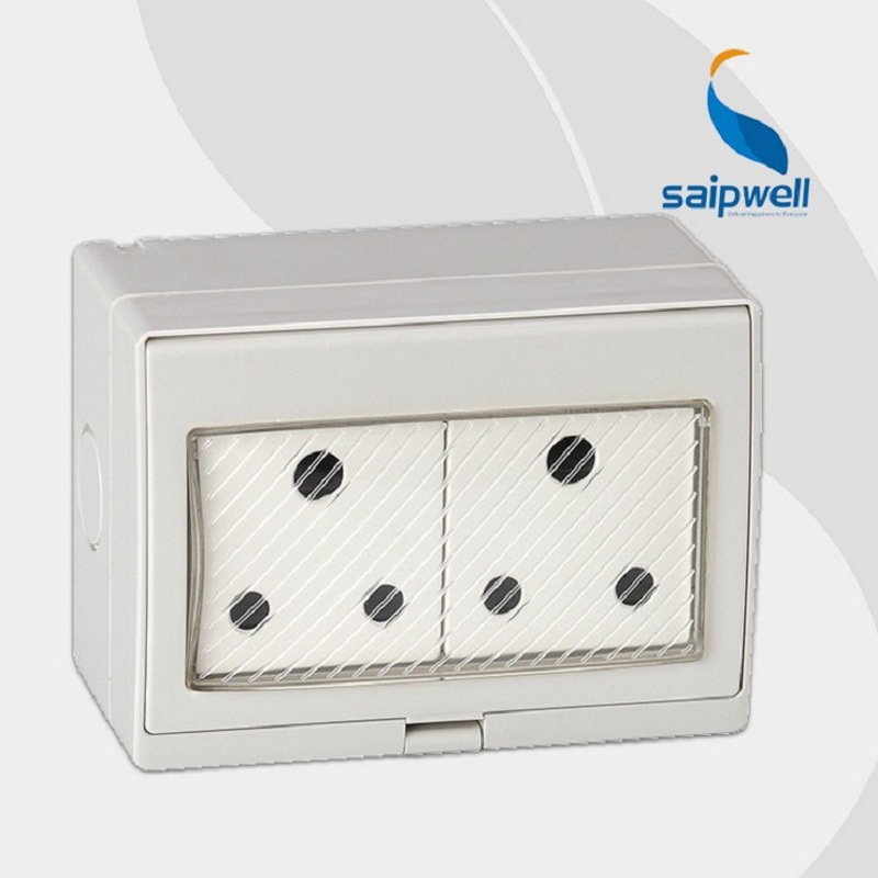 Saipwell Y Double control 250V/13A IP55 two South African Style Switch Socket(SPL-2SA)