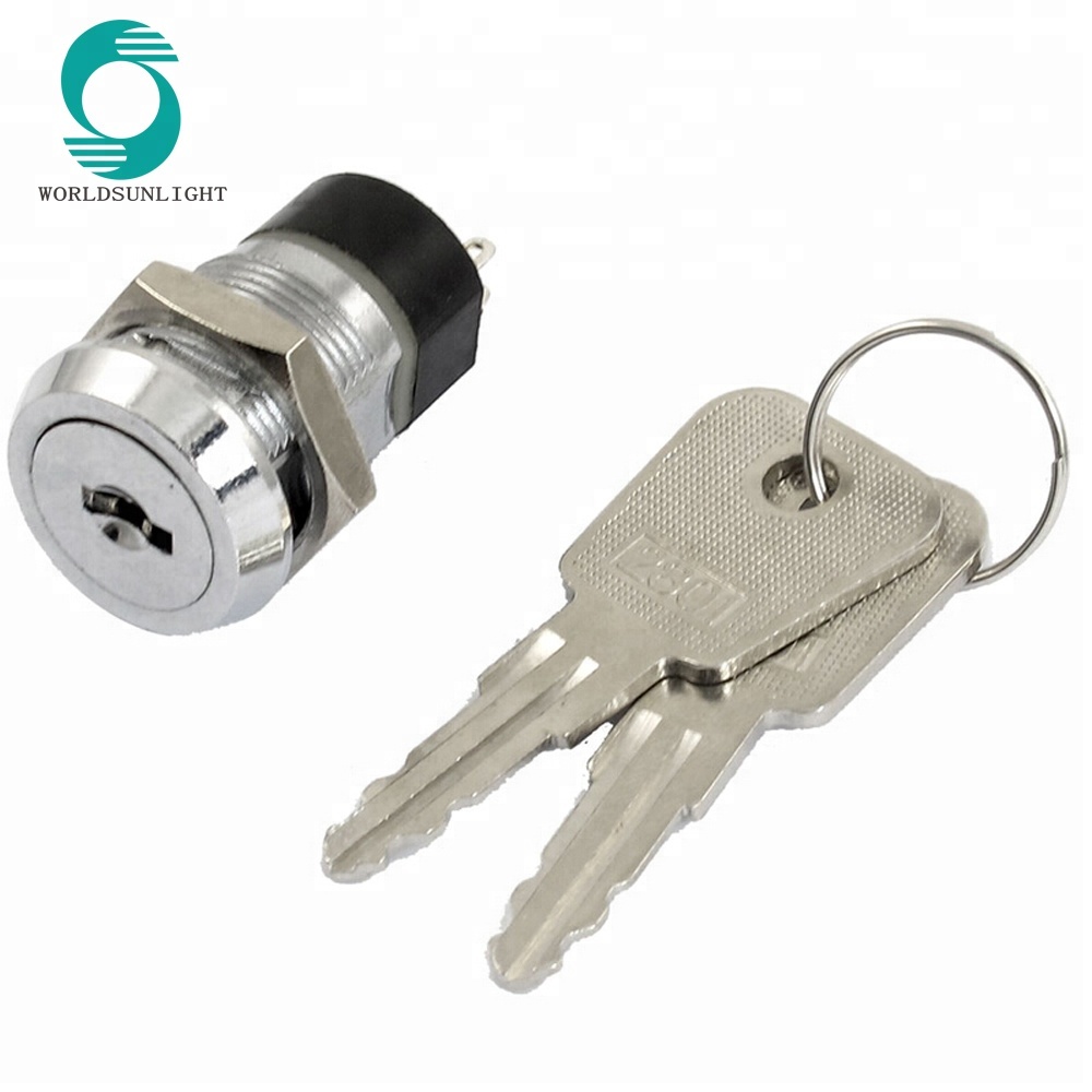 Diameter 19mm 125VAC 4A 250VAC 2A Self Locking 2 Position 1NO 1NC Rotary Selector Switch