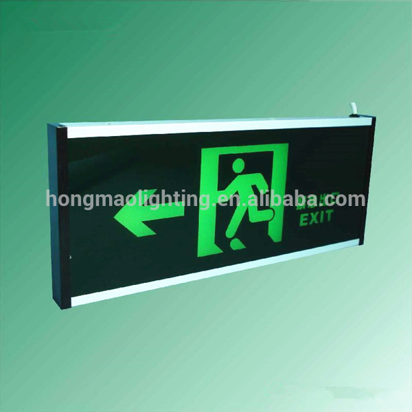3 Hours Aluminium Board Fire Battery Backup Recharageable Emergency Exit Sign Light Led