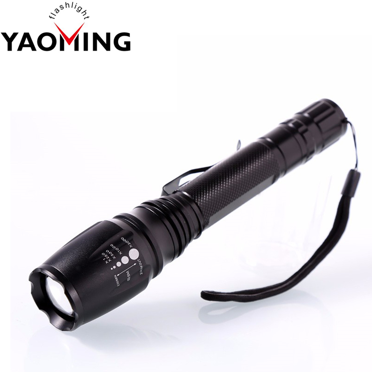 1000m Long Range Powerful Aluminum Zoomable 18650 Lithium Battery Rechargeable LED Shake Flashlight