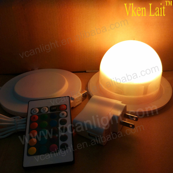 117mm Wireless rechargeable rgb led lamps induction charging light