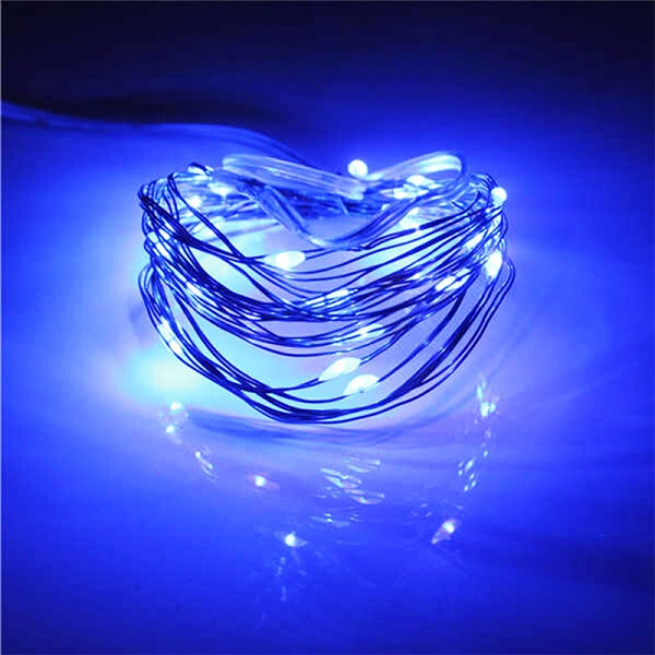 2M 20 LED Battery Operated LED Copper Wire String Lights for Xmas Wedding Decoration Fairy Lights