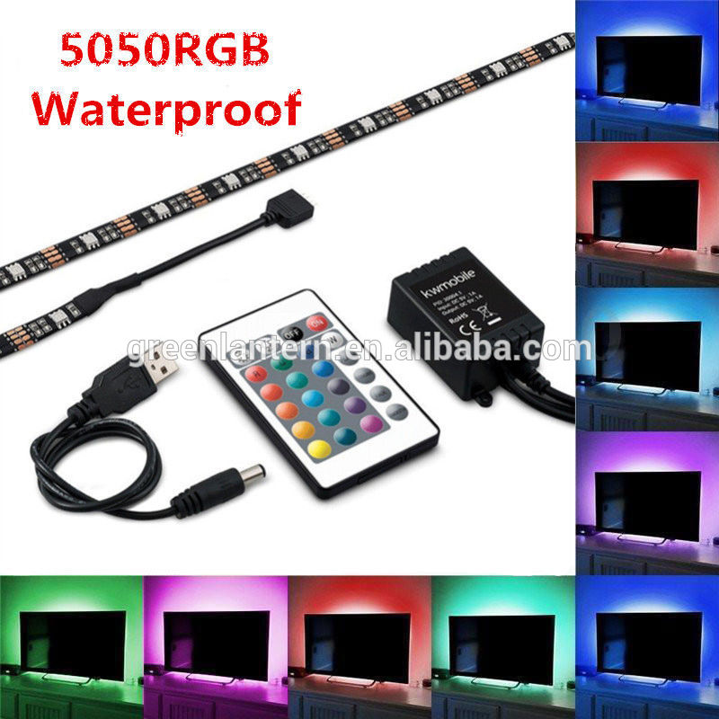 50cm 5V 5050 RGB LED Strip Light Colour Changing USB TV PC Back Mood Lighting