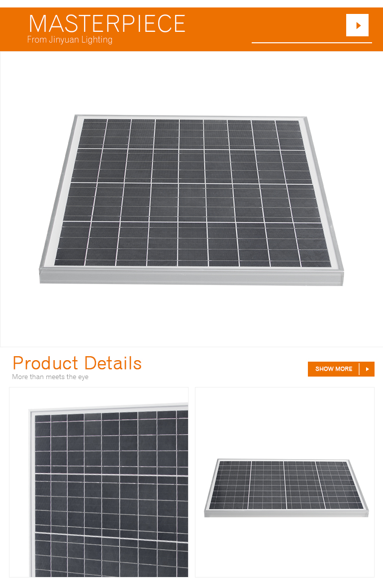 accepted customized 36 cells poly sunpal solar panel 50w from china