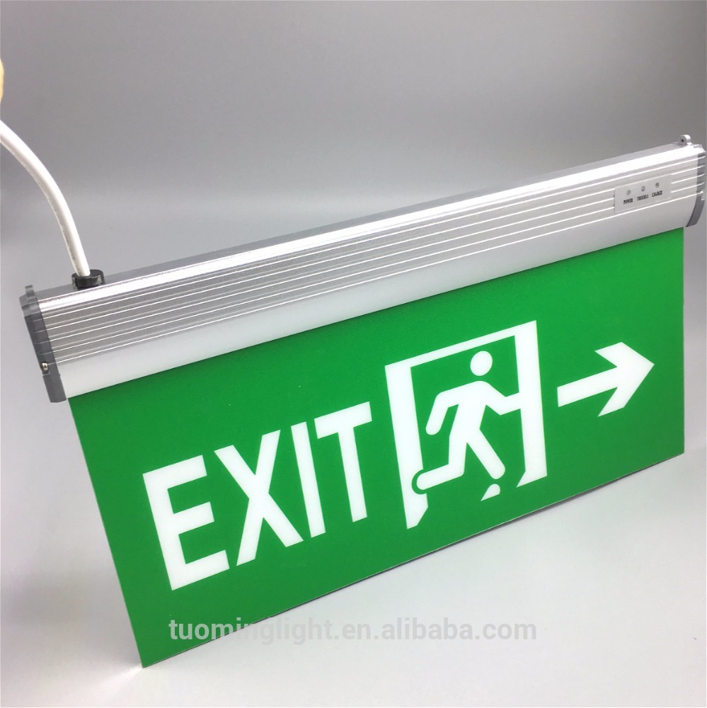 CB certification 1.2V Led emergency exit left right single double side acrylic exit sign light