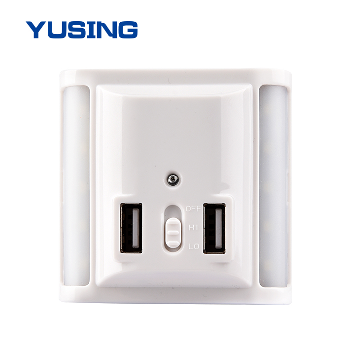 Wall Plate Night Lamp For Home Usage 0.5W Sensor USB Night Light Plug