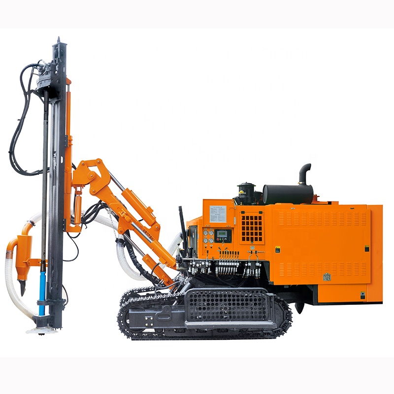 China high effencicy mine blasting hole mobile DTH drilling rig rotary well drilling rig machine