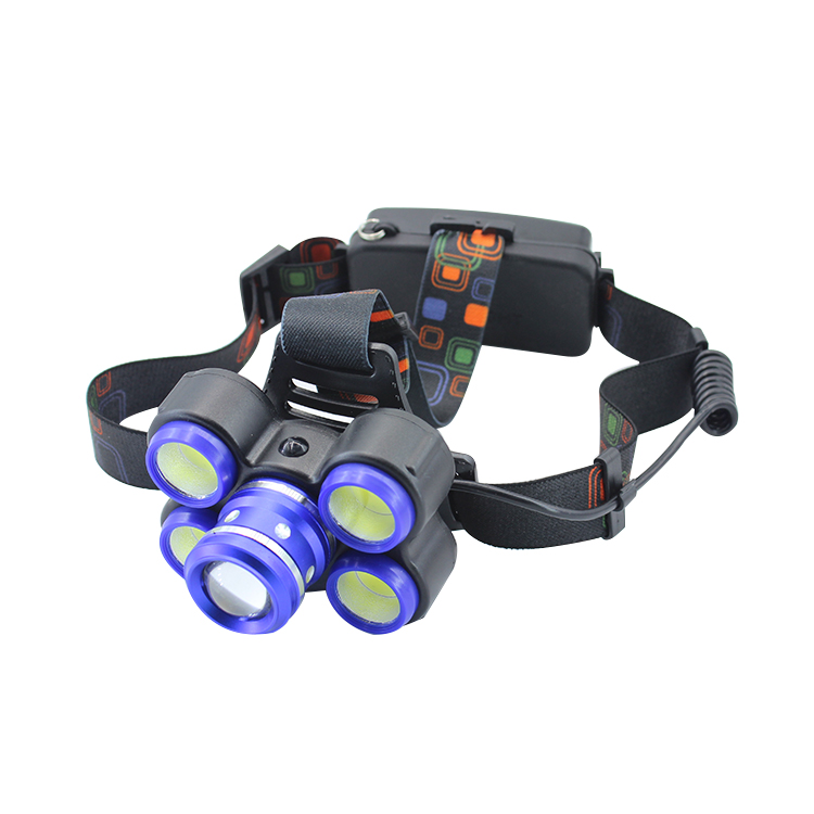 1*T6+4*COB Headlight Brightness 1000Lumen Multifunction AC Direct Rechargeable Bright Led  Headlamp