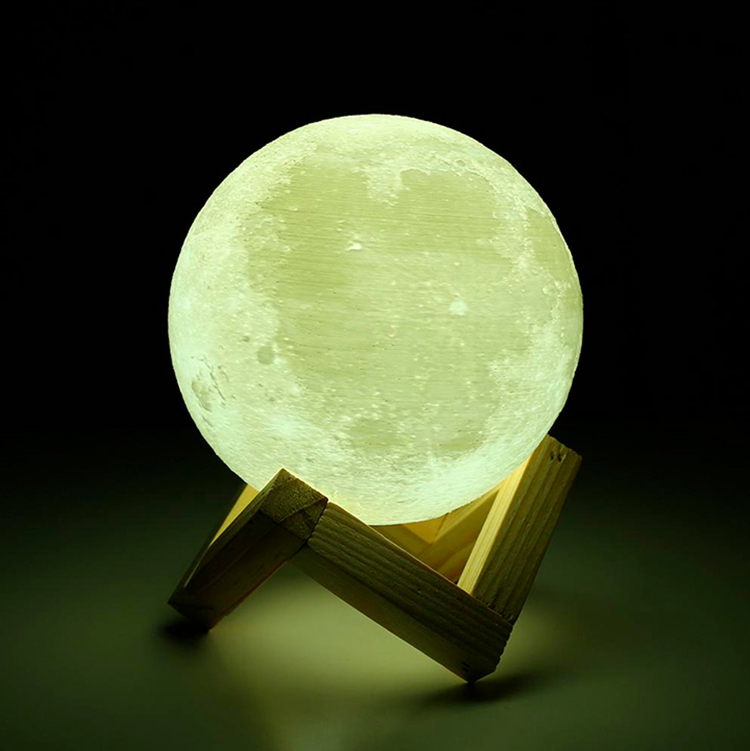 Rechargeable Remote Control 3D Printing Moon Night Lamp