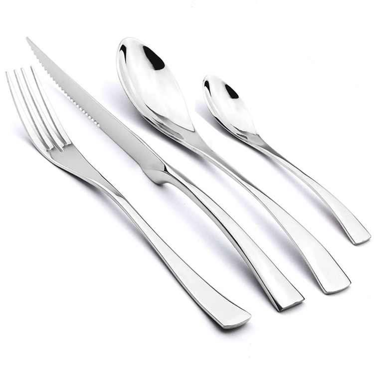 Stainless Steel Flatware Set Black Dinnerware Steak Knife Fork Spoon Teaspoon Cutlery Food Tableware