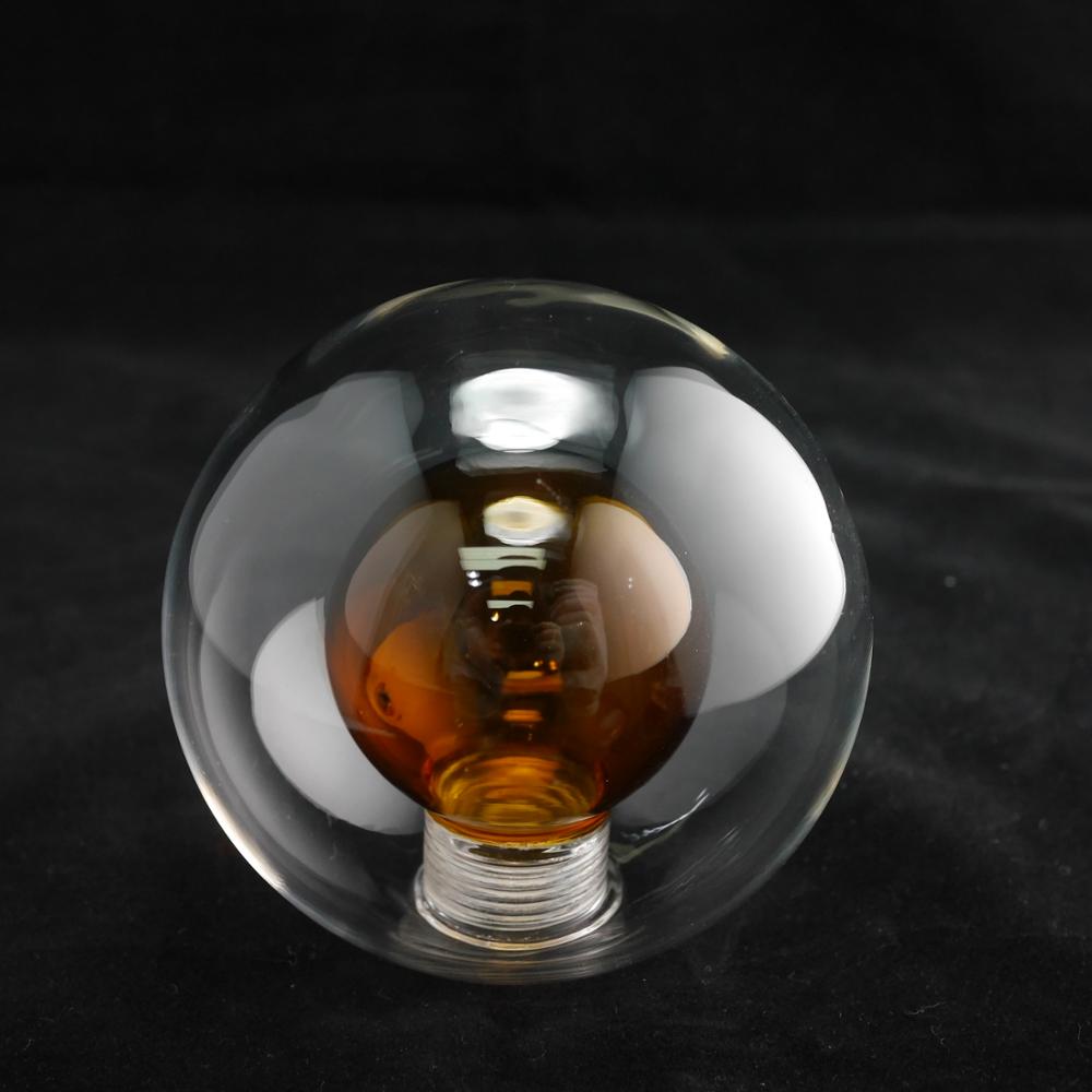 Pyrex Double Wall Glass Ball for Lighting with Amber Color Inside