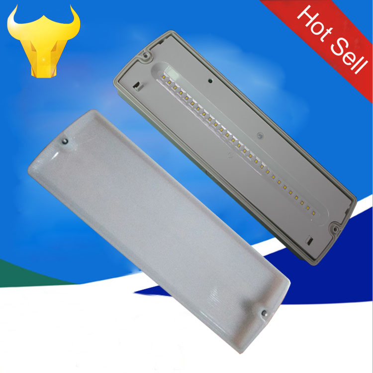 IP65 240LM 180min. discharge Rechargeable LED Industrial Emergency Light Bulkhead for Buildings