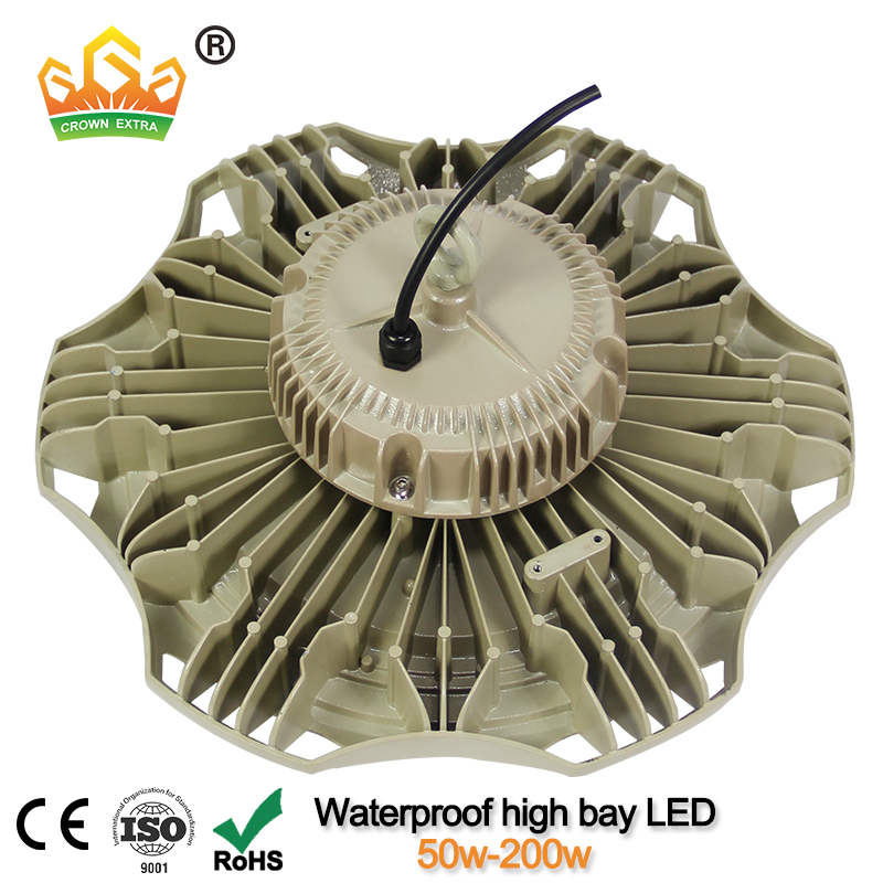 led ufo high and low bay light fixture gray cover and lamp housing bayled 100w 200w