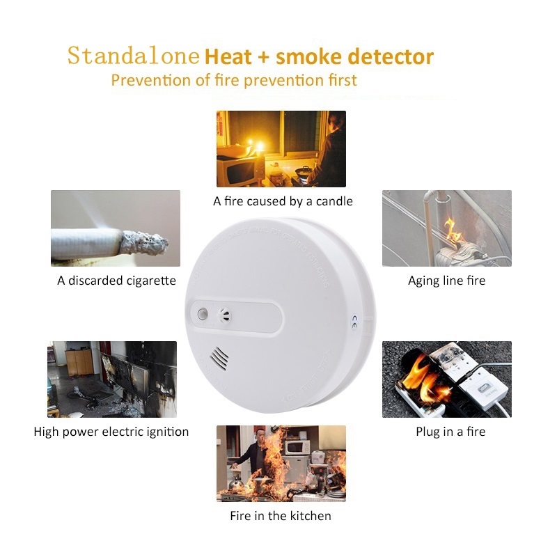 Best prices combined heat and smoke detector dual sensor for fire alarm