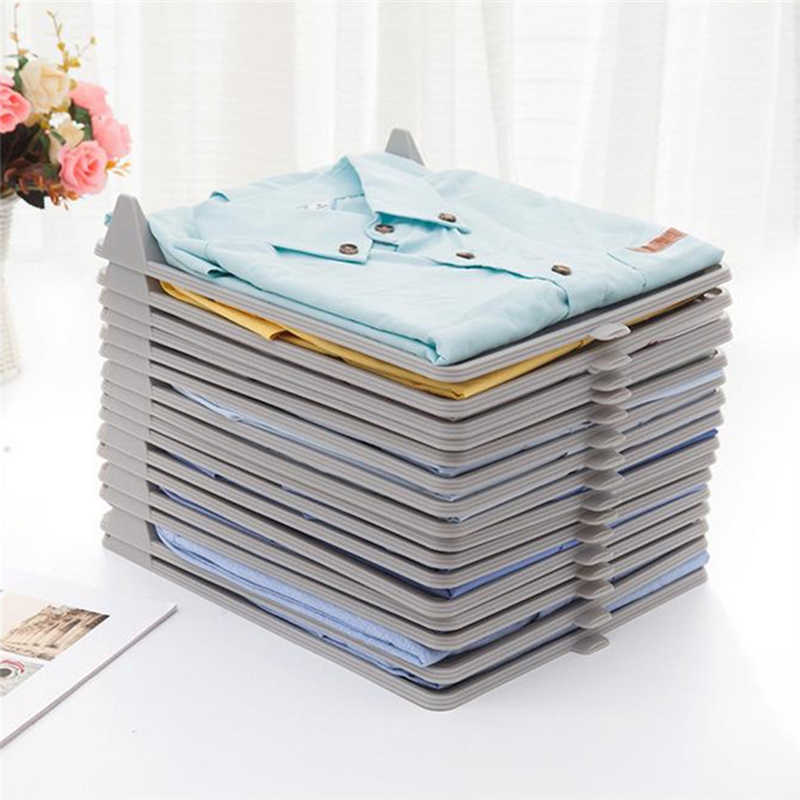 New Home Creative Closet 10PC/Set Fast Clothes Fold Board Clothing Organization Shirt Folder Travel Backpack T-shirt Folder