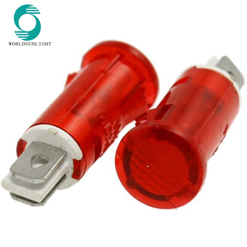 MDX-11A 10mm Ac 220V 2 Terminals Red Neon Indicator Lamp Pilot Lights