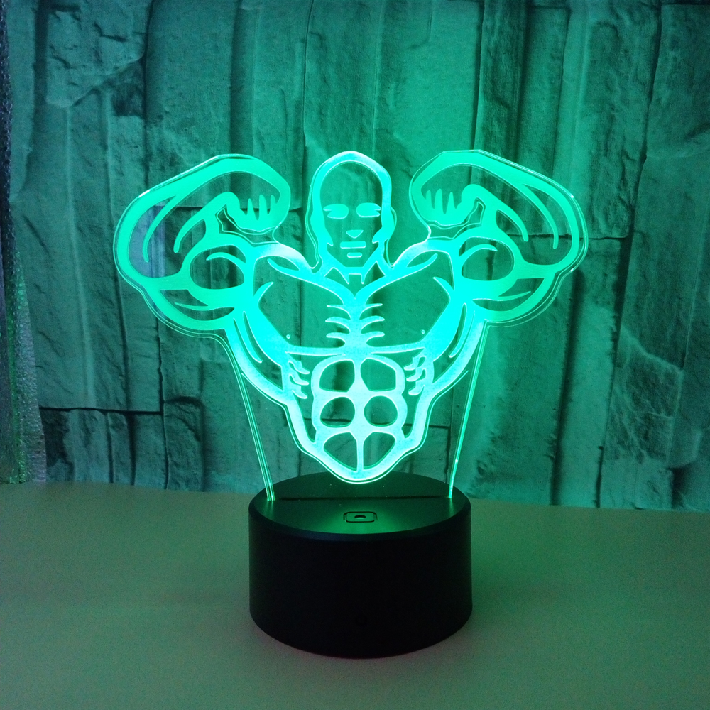 Night Light Novelty Muscle Men Customizable Funny Present RGB Touch Type