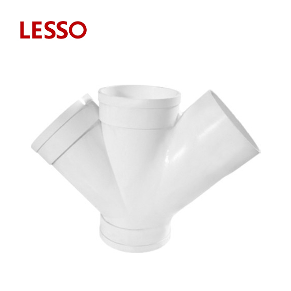 LESSO ISO Standard UPVC Fabricated Drainage Fittings Double Wye