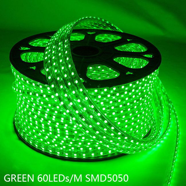 100m flexible red yellow blue warm white green SMD 5050 waterproof 220V LED strip