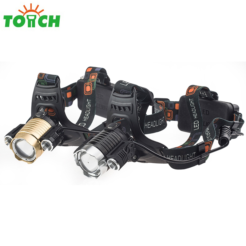 3 t6 powerful light rechargeable led headlamp focus led headlight for camping hiking